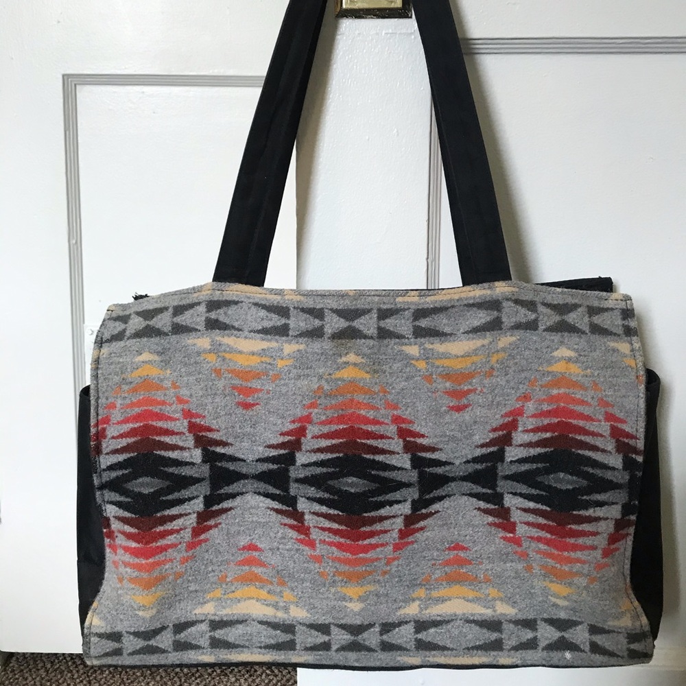 Pendleton Wool Aztec Tribal Print Tote Travel Bag